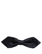 Men Dark Blue 100% Silk Adjustable Neck Papillon Bow Tie