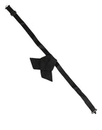 Men Black 100% SIlk Adjustable Neck Papillon Bow Tie