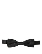 Men Black 100% Silk Adjustable Neck Papillon Bow Tie
