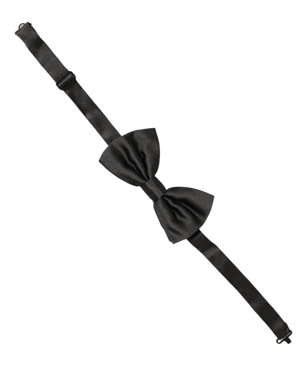 Men Black 100% Silk Adjustable Neck Papillon Bow Tie