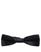 Men Black 100% Silk Adjustable Neck Papillon Bow Tie