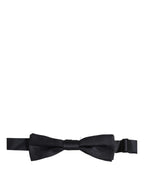 Men Black 100% Silk Adjustable Neck Papillon Bow Tie