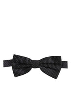Black White Polka Dot Adjustable Neck Papillon Bow Tie