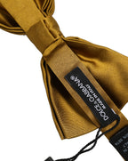 Men Mustard 100% Silk Adjustable Neck Papillon Bow Tie