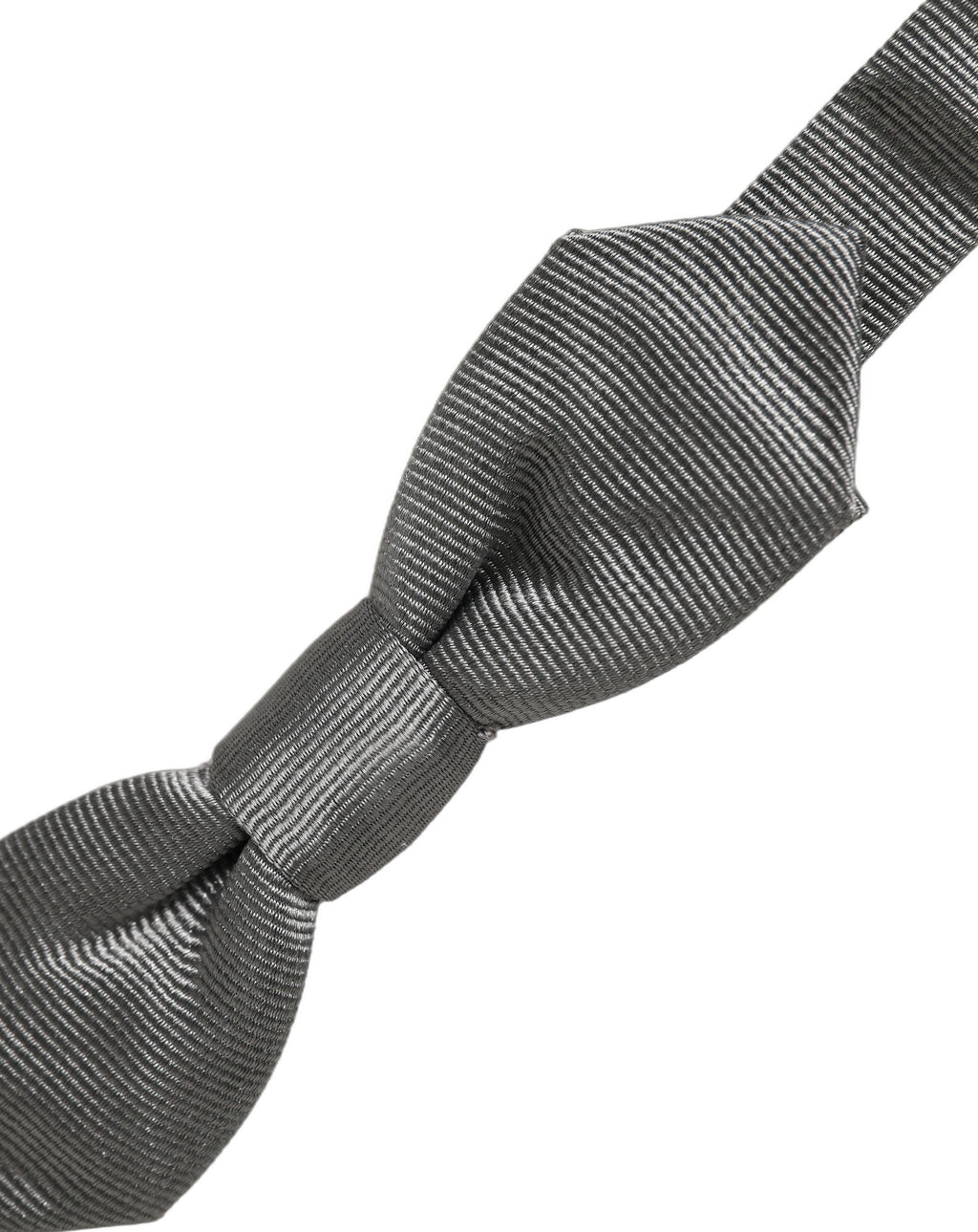 Men Gray 100% Silk Adjustable Neck Papillon Bow Tie