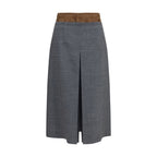 Gray Wool Oves Aries Midi Skirt