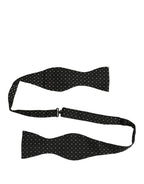 Black White Polka Dot Adjustable Neck Papillon Bow Tie