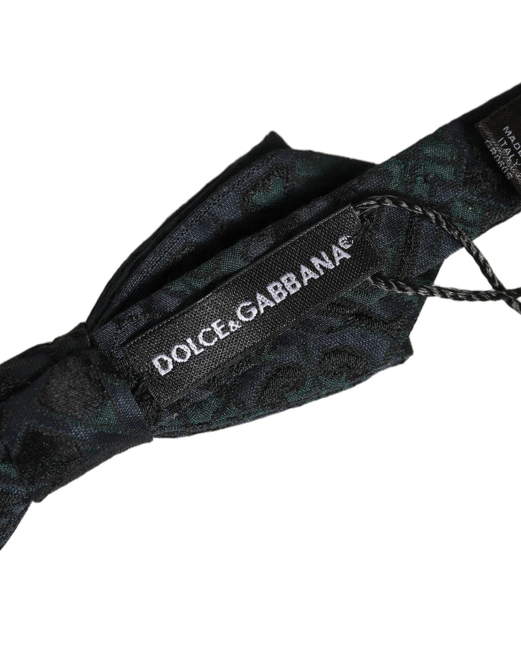 Men Black Green Paisley Adjustable Neck Papillon Bow Tie