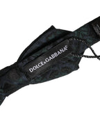 Men Black Green Paisley Adjustable Neck Papillon Bow Tie