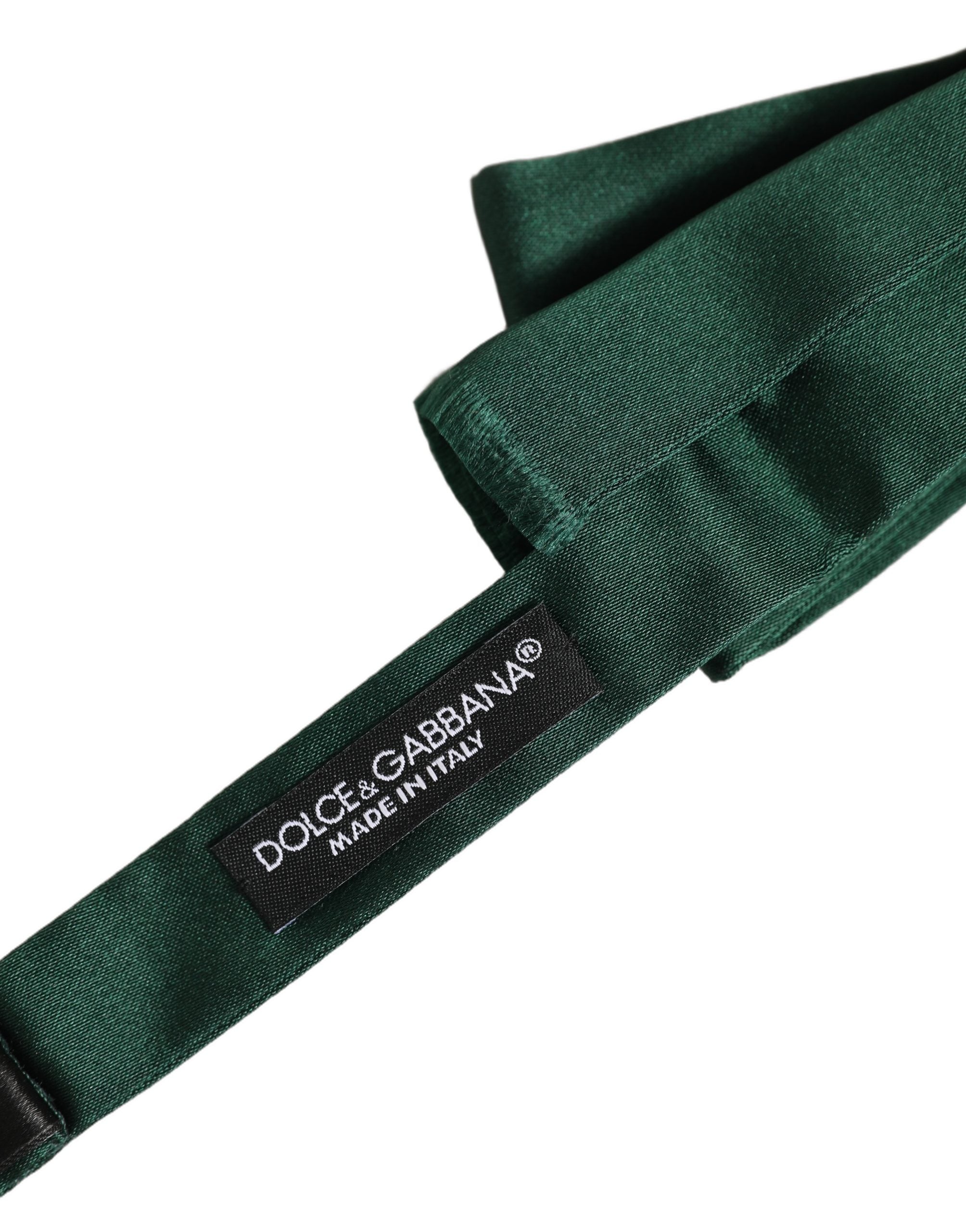 Men Dark Green Silk Adjustable Neck Papillon Bow Tie