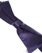 Men Purple 100% Silk Adjustable Neck Papillon Bow Tie