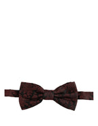 Men Maroon Floral Silk Adjustable Neck Bow Tie