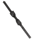 Men Dark Gray Geometric Adjustable Bow Tie