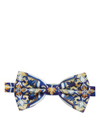 Men Multicolor Majolica Adjustable Neck Papillon Bow Tie