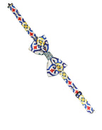 Men Multicolor Majolica Adjustable Neck Papillon Bow Tie