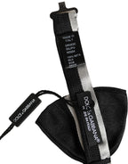 Black Silver 100% Silk Adjustable Neck Papillon Bow Tie