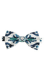 Men White Sicilian Silk Adjustable Neck Papillon Bow Tie
