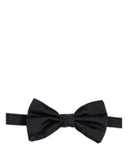 Men Black 100% Silk Adjustable Neck Papillon Bow Tie