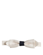 Men White 100% Silk Adjustable Neck Papillon Bow Tie