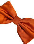 Men Orange 100% Silk Adjustable Neck Papillon Bow Tie