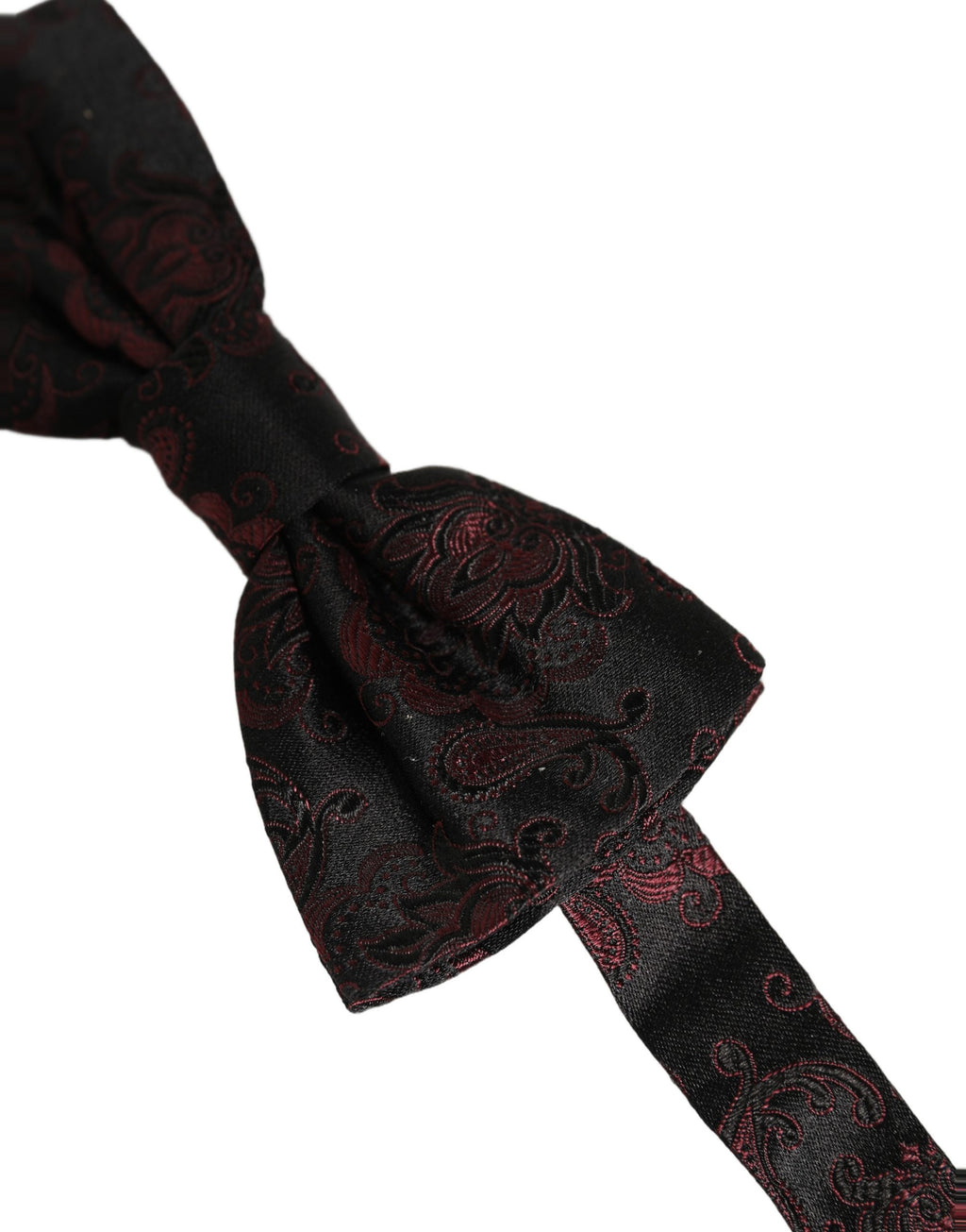 Burgundy Paisley Silk Adjustable Neck Papillon Bow Tie