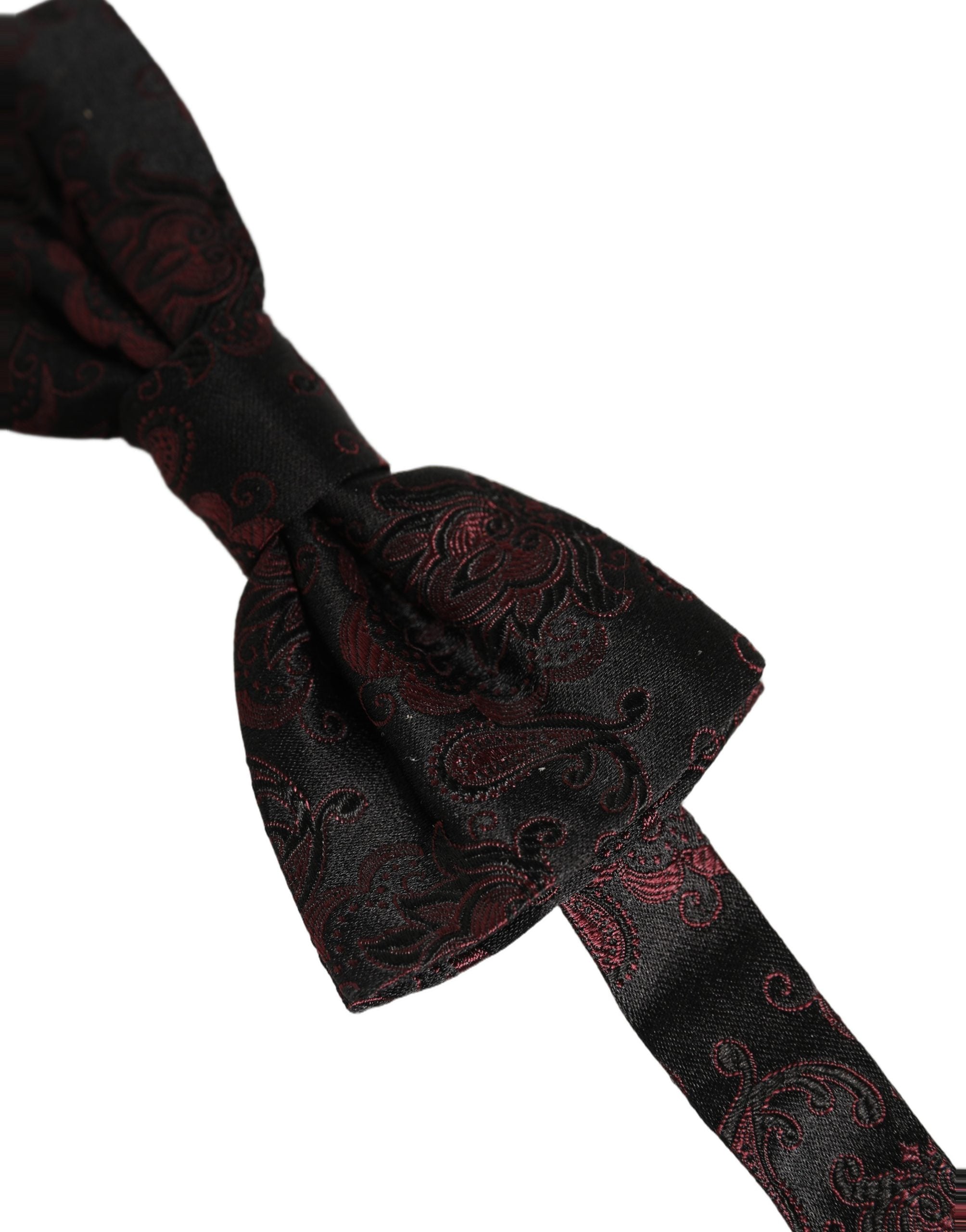 Burgundy Paisley Silk Adjustable Neck Papillon Bow Tie