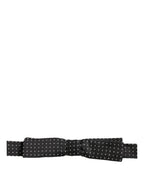 Black White Polka Dot Adjustable Neck Papillon Bow Tie