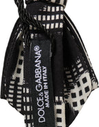 Black White Checkered Adjustable Neck Papillon Bow Tie