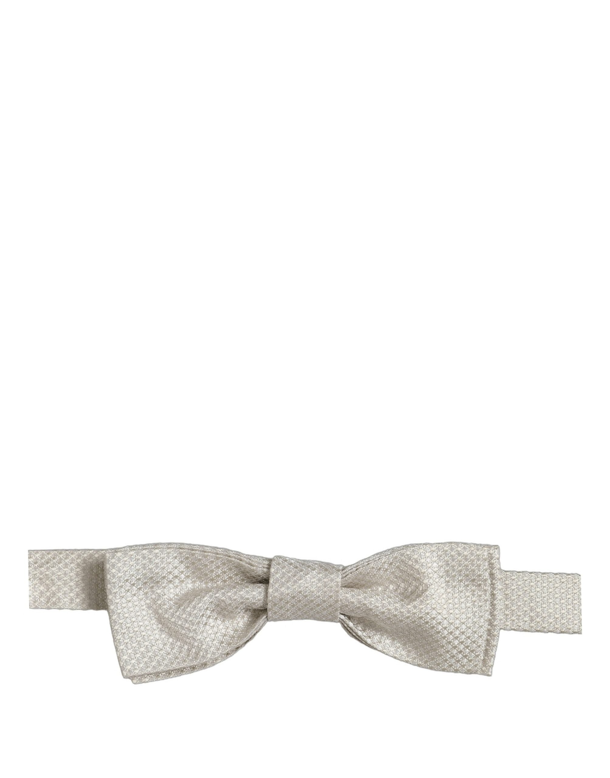 Men White 100% Silk Adjustable Neck Papillon Bow Tie
