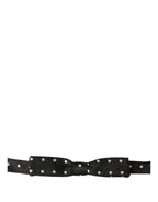 Black White Polka Dot Adjustable Neck Papillon Bow Tie