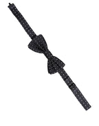Black White Polka Dot Adjustable Neck Papillon Bow Tie