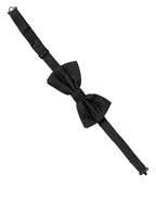 Men Black 100% Silk Adjustable Neck Papillon Bow Tie