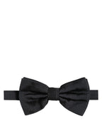 Men Black 100% Silk Adjustable Neck Papillon Bow Tie