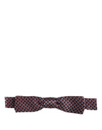 Blue Burgundy Woven Adjustable Neck Papillon Bow Tie