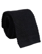 Men Black 100% Silk Adjustable Men Tied Necktie Tie