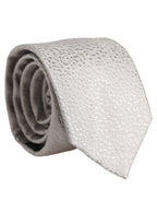 Men Gray 100% Silk Textured Adjustable Tied Necktie Tie