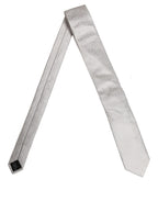 Men Gray 100% Silk Textured Adjustable Tied Necktie Tie