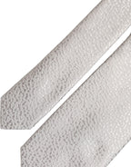 Men Gray 100% Silk Textured Adjustable Tied Necktie Tie