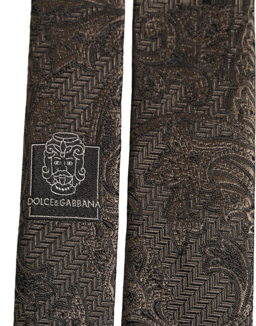Men Brown Paisley 100% Silk Adjustable Tied Necktie Tie