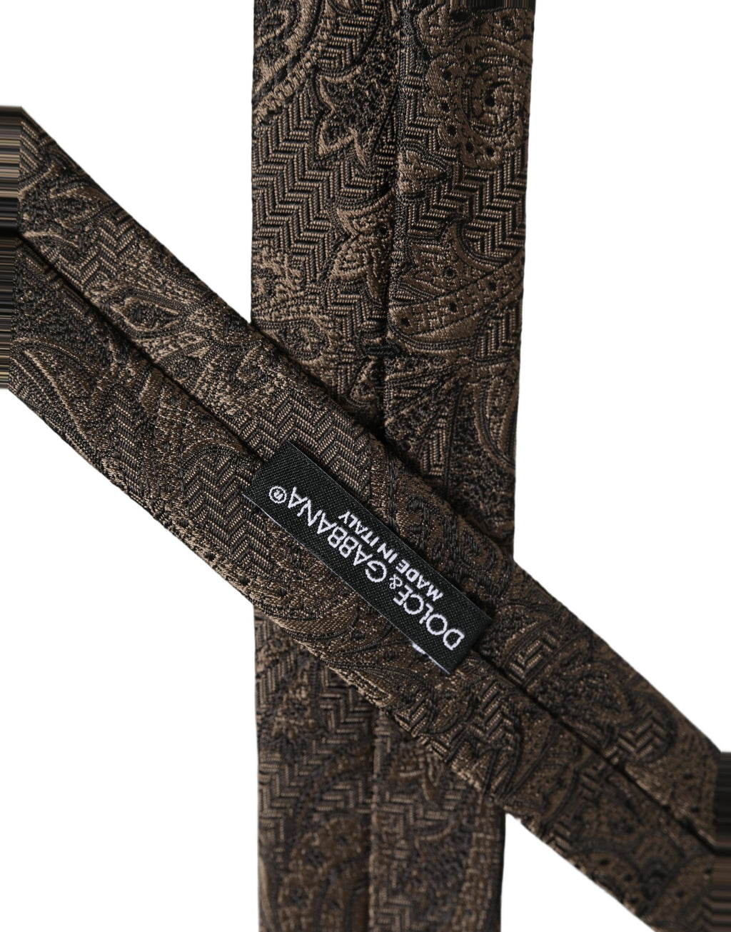 Men Brown Paisley 100% Silk Adjustable Tied Necktie Tie