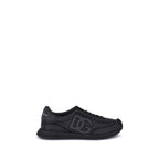 Black Fabric Athletic Sneakers