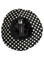 Black White Polka Dot Cotton Bucket Capello Hat