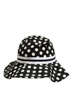 Black White Polka Dot Cotton Bucket Capello Hat