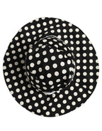 Black White Polka Dot Cotton Bucket Capello Hat