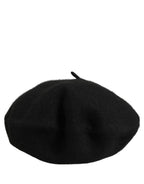 Black Wool French Style Beret Capello Hat