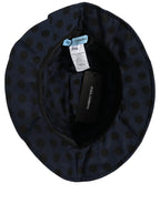 Blue Black Polka Dot Cotton Bucket Capello Hat