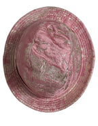 Pink Metallic Jacquard Pattern Bucket Capello Hat