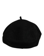Black Wool French Style Beret Capello Hat