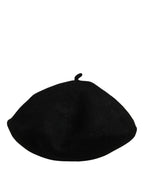 Black Wool French Style Beret Capello Hat