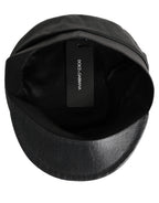 Black Cotton Gold DG Chain Baker Boy Capello Hat